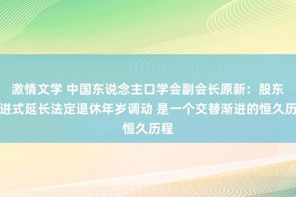 激情文学 中国东说念主口学会副会长原新：股东渐进式延长法定退休年岁调动 是一个交替渐进的恒久历程