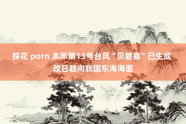 探花 porn 本年第13号台风“贝碧嘉”已生成 改日趋向我国东海海面