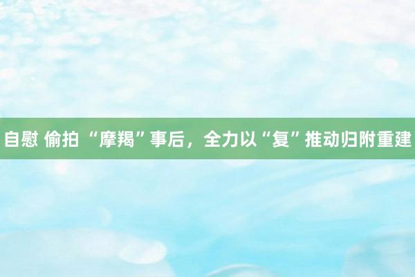 自慰 偷拍 “摩羯”事后，全力以“复”推动归附重建