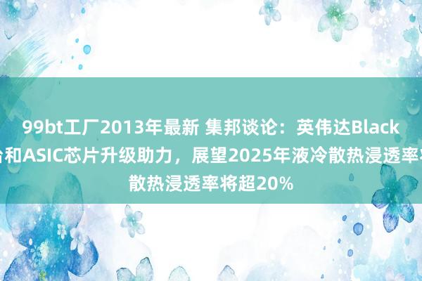 99bt工厂2013年最新 集邦谈论：英伟达Blackwell平台和ASIC芯片升级助力，展望2025年液冷散热浸透率将超20%