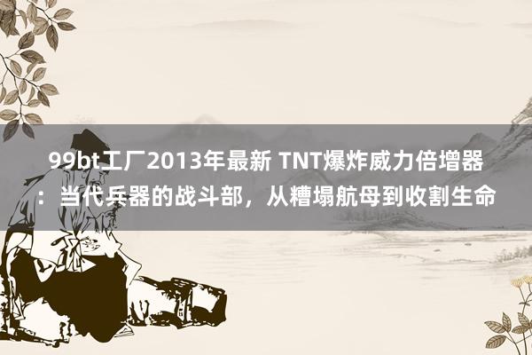 99bt工厂2013年最新 TNT爆炸威力倍增器：当代兵器的战斗部，从糟塌航母到收割生命