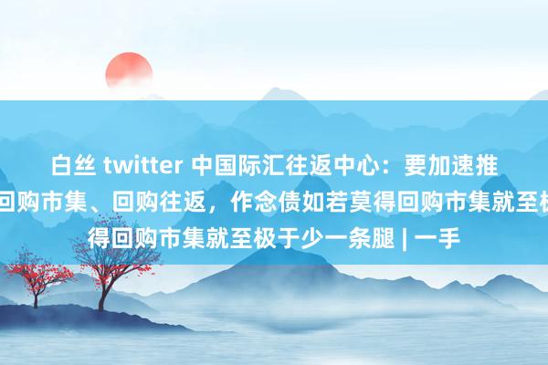 白丝 twitter 中国际汇往返中心：要加速推出境外机构的债券回购市集、回购往返，作念债如若莫得回购市集就至极于少一条腿 | 一手