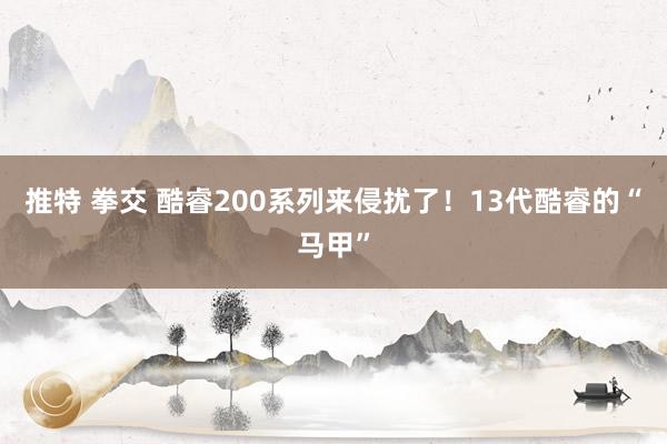 推特 拳交 酷睿200系列来侵扰了！13代酷睿的“马甲”