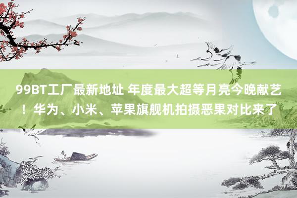 99BT工厂最新地址 年度最大超等月亮今晚献艺！华为、小米、苹果旗舰机拍摄恶果对比来了