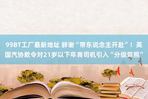 99BT工厂最新地址 辞谢“带东说念主开赴”！英国汽协敕令对21岁以下年青司机引入“分级驾照”