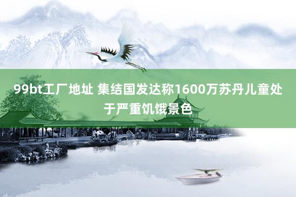 99bt工厂地址 集结国发达称1600万苏丹儿童处于严重饥饿景色