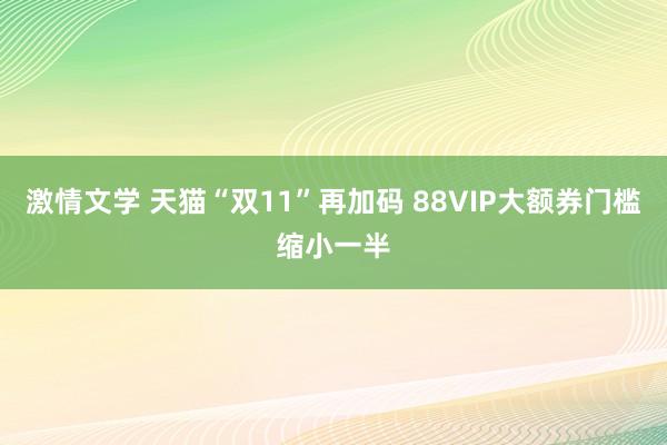 激情文学 天猫“双11”再加码 88VIP大额券门槛缩小一半