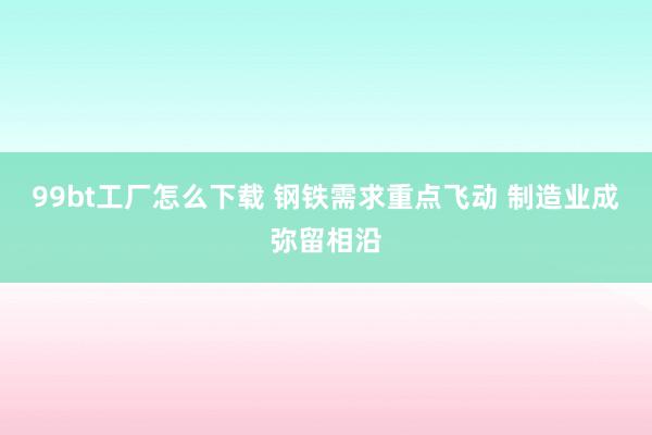 99bt工厂怎么下载 钢铁需求重点飞动 制造业成弥留相沿