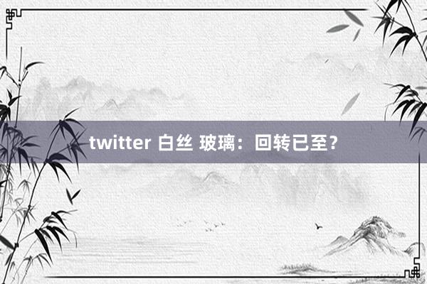 twitter 白丝 玻璃：回转已至？