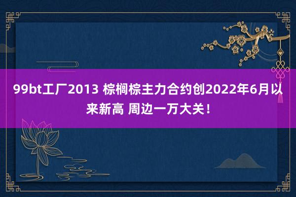 99bt工厂2013 棕榈棕主力合约创2022年6月以来新高 周边一万大关！