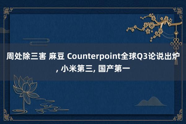 周处除三害 麻豆 Counterpoint全球Q3论说出炉， 小米第三， 国产第一