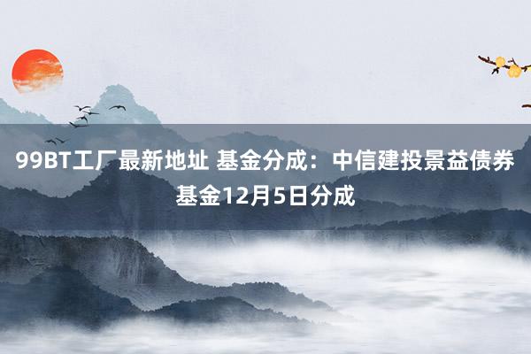 99BT工厂最新地址 基金分成：中信建投景益债券基金12月5日分成