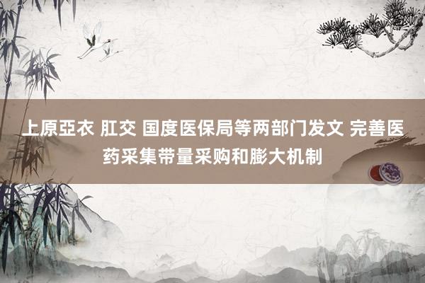 上原亞衣 肛交 国度医保局等两部门发文 完善医药采集带量采购和膨大机制