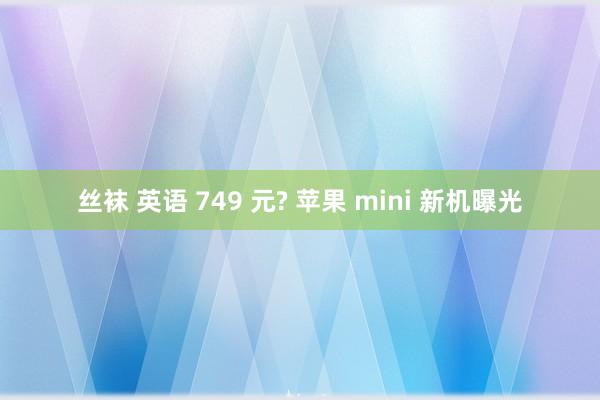 丝袜 英语 749 元? 苹果 mini 新机曝光