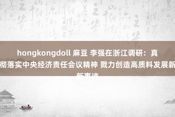 hongkongdoll 麻豆 李强在浙江调研：真切贯彻落实中央经济责任会议精神 戮力创造高质料发展新事迹