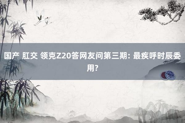 国产 肛交 领克Z20答网友问第三期: 最疾呼时辰委用?