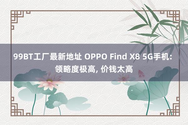 99BT工厂最新地址 OPPO Find X8 5G手机: 领略度极高， 价钱太高