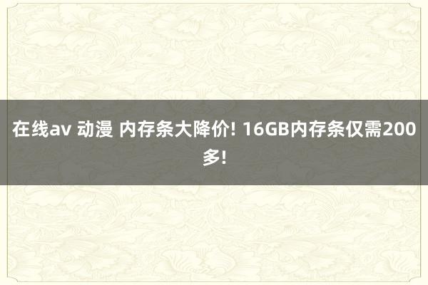 在线av 动漫 内存条大降价! 16GB内存条仅需200多!