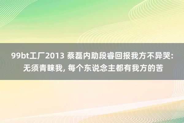 99bt工厂2013 蔡磊内助段睿回报我方不异哭: 无须青睐我， 每个东说念主都有我方的苦