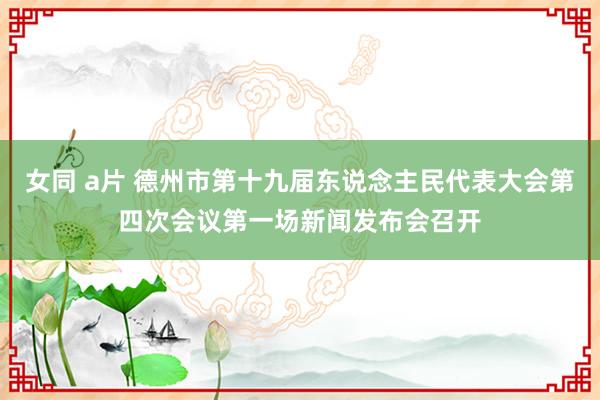 女同 a片 德州市第十九届东说念主民代表大会第四次会议第一场新闻发布会召开