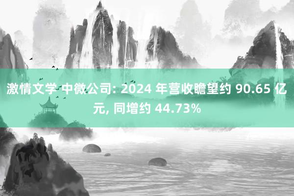 激情文学 中微公司: 2024 年营收瞻望约 90.65 亿元， 同增约 44.73%